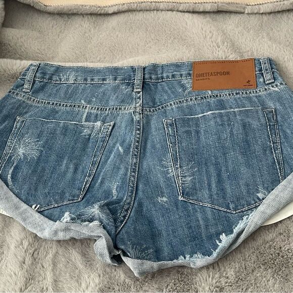 NWT One teaspoon Bandits Low Waist Denim Shorts - Malibu Blue size 29 - Picture 11 of 15